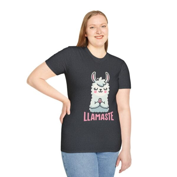 Llamaste Peaceful Yoga Llama Unisex Softstyle T-Shirt - Image 101