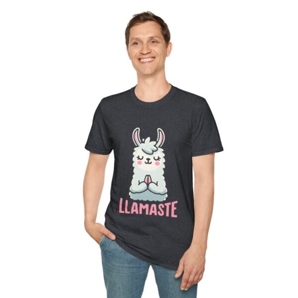 Llamaste Peaceful Yoga Llama Unisex Softstyle T-Shirt - Image 103