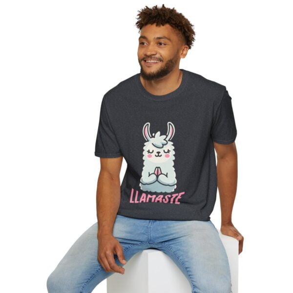 Llamaste Peaceful Yoga Llama Unisex Softstyle T-Shirt - Image 108