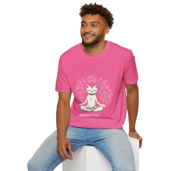 Purrfect Pose Meditative Cat Unisex Softstyle T-Shirt - Image 96