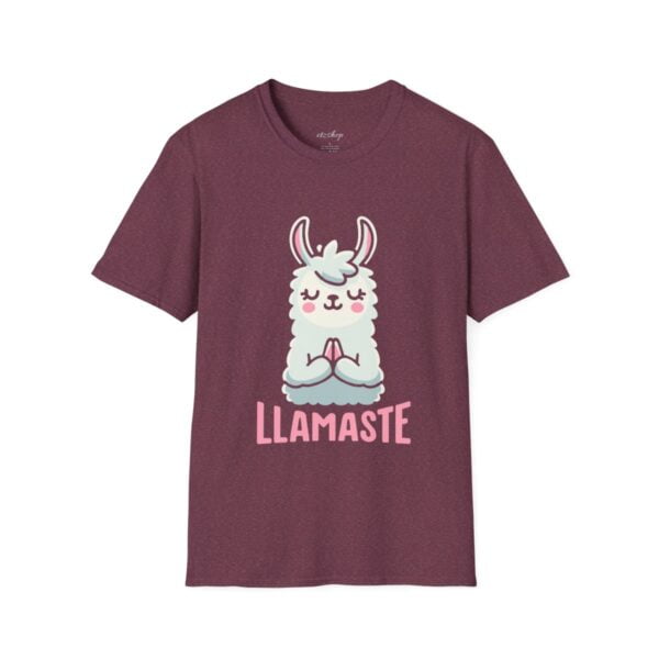 Llamaste Peaceful Yoga Llama Unisex Softstyle T-Shirt - Image 121