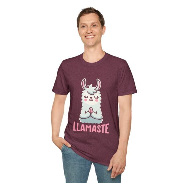 Llamaste Peaceful Yoga Llama Unisex Softstyle T-Shirt - Image 127