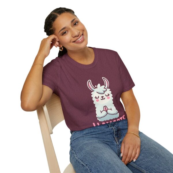 Llamaste Peaceful Yoga Llama Unisex Softstyle T-Shirt - Image 130