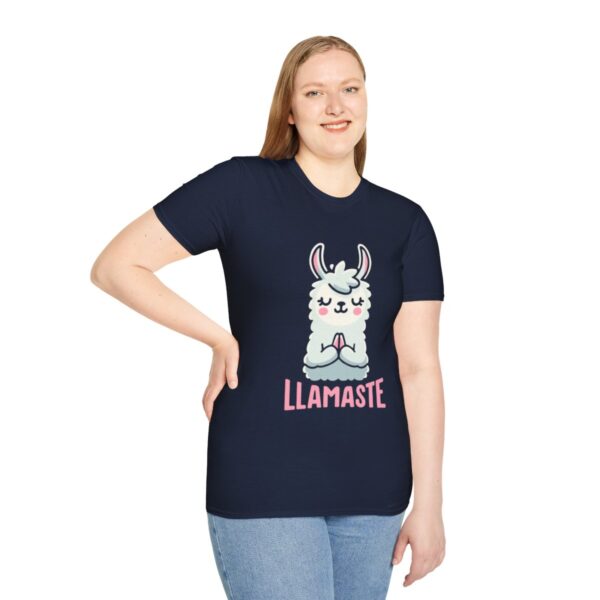 Llamaste Peaceful Yoga Llama Unisex Softstyle T-Shirt - Image 5