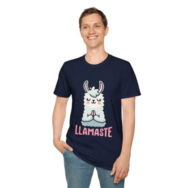 Llamaste Peaceful Yoga Llama Unisex Softstyle T-Shirt - Image 7