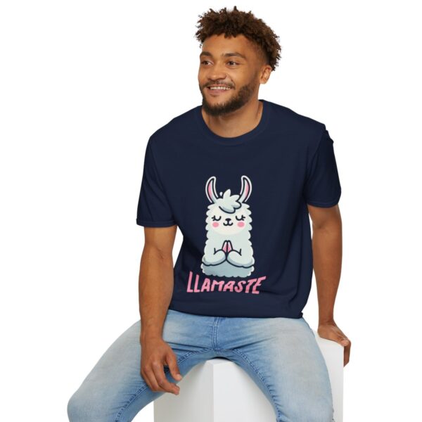 Llamaste Peaceful Yoga Llama Unisex Softstyle T-Shirt - Image 12