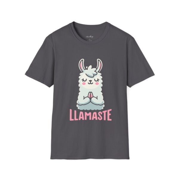 Llamaste Peaceful Yoga Llama Unisex Softstyle T-Shirt - Image 85