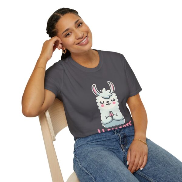 Llamaste Peaceful Yoga Llama Unisex Softstyle T-Shirt - Image 94