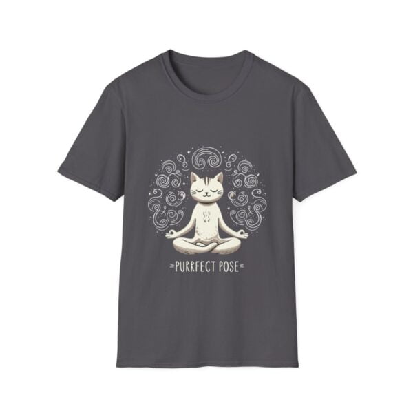 Purrfect Pose Meditative Cat Unisex Softstyle T-Shirt - Image 73