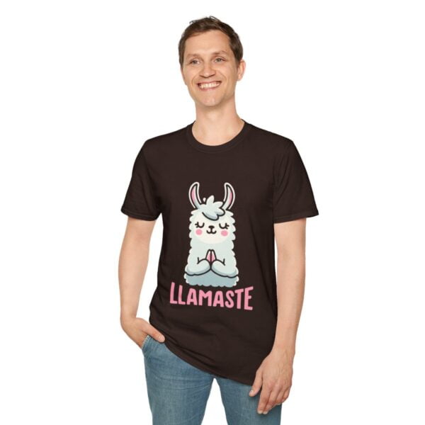 Llamaste Peaceful Yoga Llama Unisex Softstyle T-Shirt - Image 43