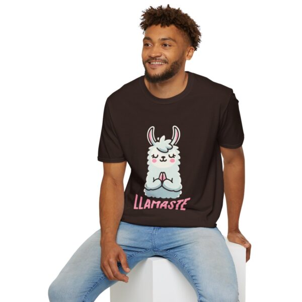 Llamaste Peaceful Yoga Llama Unisex Softstyle T-Shirt - Image 48