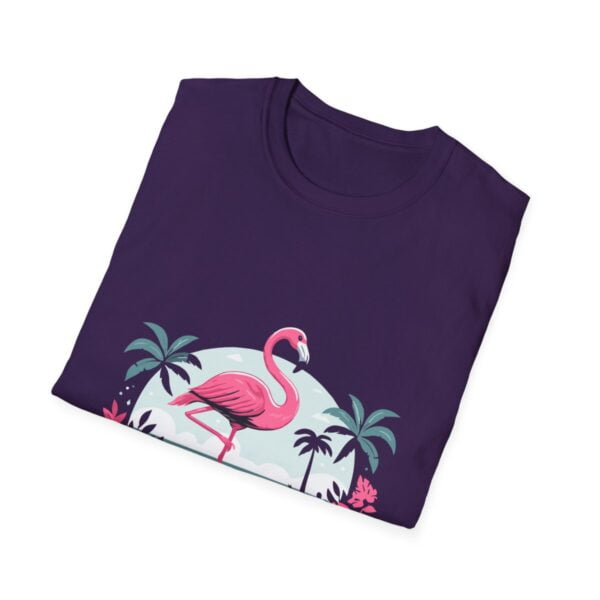 Stay Balanced Tropical Flamingo Unisex Softstyle T-Shirt - Image 76