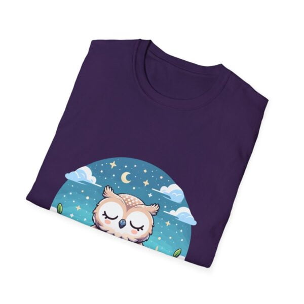 Just Meditating Owl Under the Moonlight Unisex Softstyle T-Shirt - Image 136