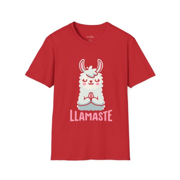 Llamaste Peaceful Yoga Llama Unisex Softstyle T-Shirt - Image 133