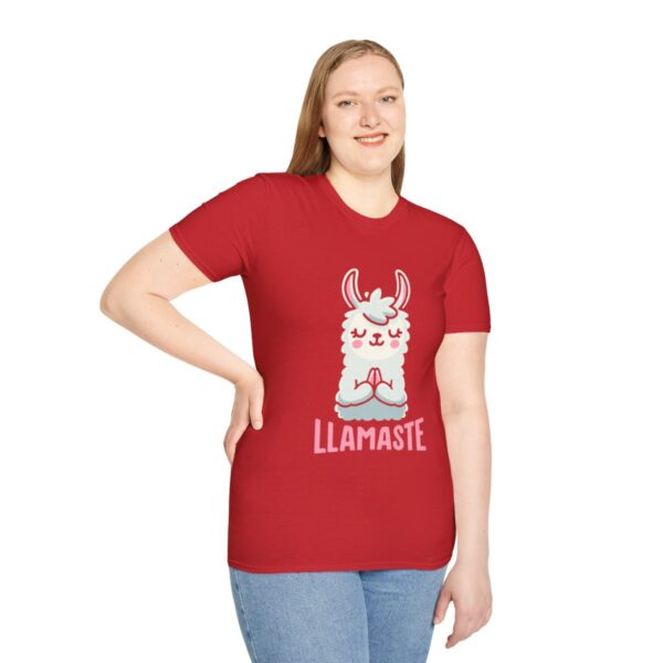 Llamaste Peaceful Yoga Llama Unisex Softstyle T-Shirt - Image 137