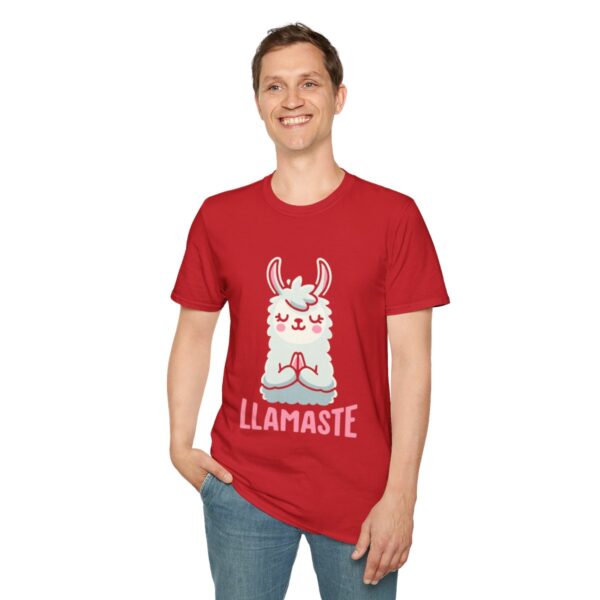 Llamaste Peaceful Yoga Llama Unisex Softstyle T-Shirt - Image 139