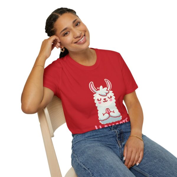 Llamaste Peaceful Yoga Llama Unisex Softstyle T-Shirt - Image 142