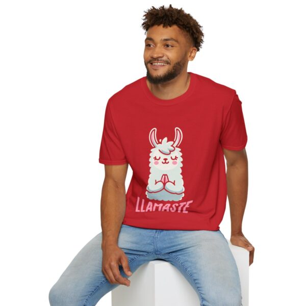 Llamaste Peaceful Yoga Llama Unisex Softstyle T-Shirt - Image 144