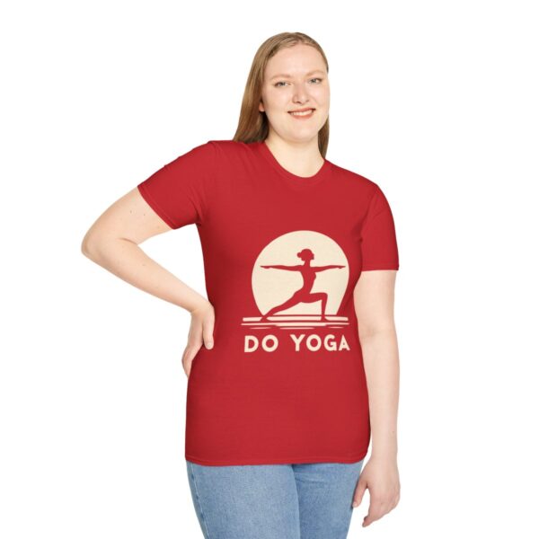 Do Yoga Warrior Pose Silhouette Unisex Softstyle T-Shirt - Image 101