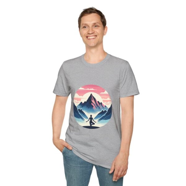 Mountain Pose Serenity Yoga Unisex Softstyle T-Shirt - Image 55