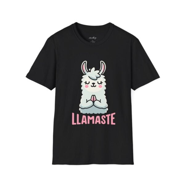 Llamaste Peaceful Yoga Llama Unisex Softstyle T-Shirt - Image 13