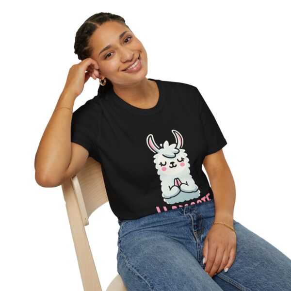 Llamaste Peaceful Yoga Llama Unisex Softstyle T-Shirt - Image 22