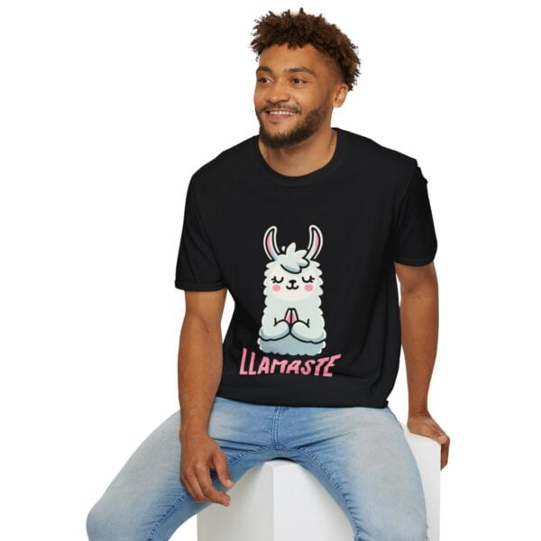 Llamaste Peaceful Yoga Llama Unisex Softstyle T-Shirt - Image 24