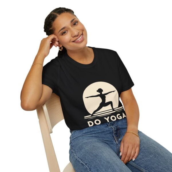 Do Yoga Warrior Pose Silhouette Unisex Softstyle T-Shirt - Image 34