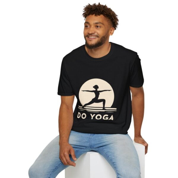 Do Yoga Warrior Pose Silhouette Unisex Softstyle T-Shirt - Image 36