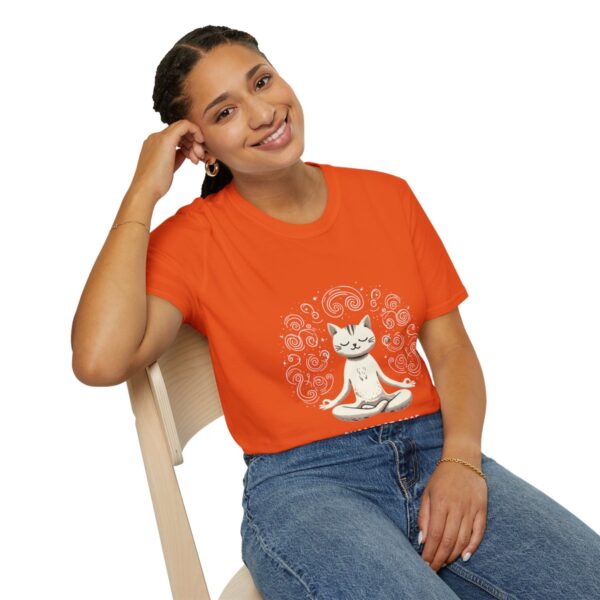 Purrfect Pose Meditative Cat Unisex Softstyle T-Shirt - Image 46