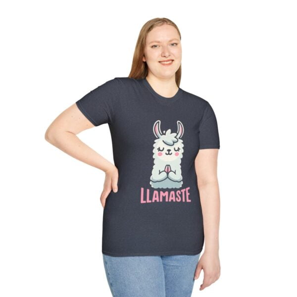 Llamaste Peaceful Yoga Llama Unisex Softstyle T-Shirt - Image 113