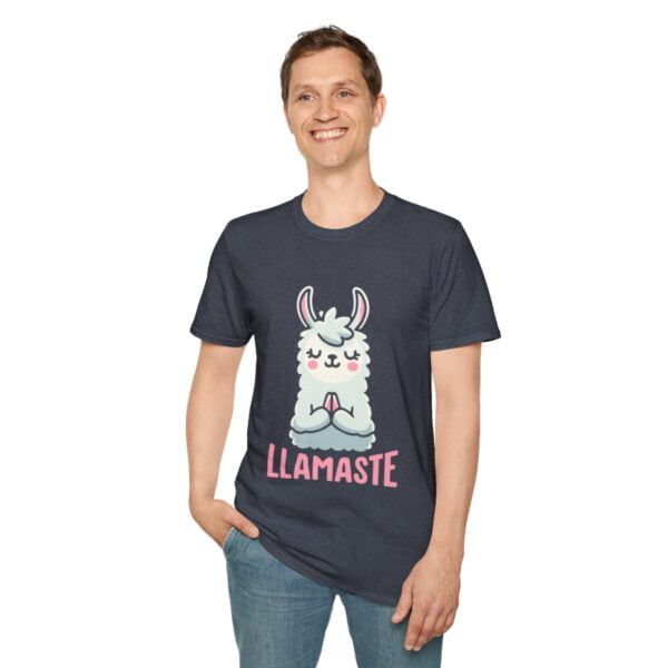 Llamaste Peaceful Yoga Llama Unisex Softstyle T-Shirt - Image 115