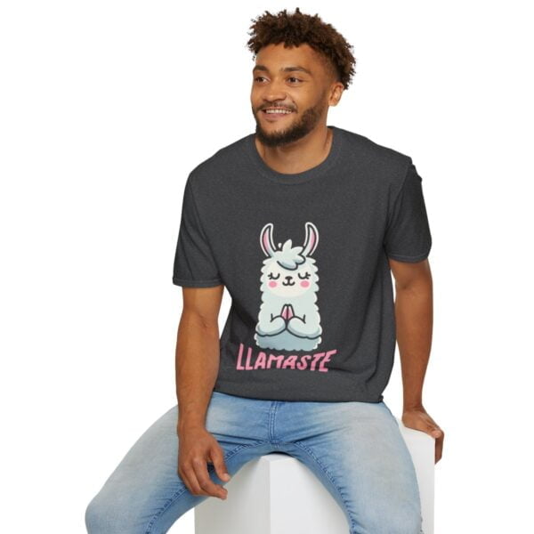 Llamaste Peaceful Yoga Llama Unisex Softstyle T-Shirt - Image 72