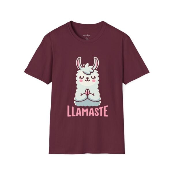 Llamaste Peaceful Yoga Llama Unisex Softstyle T-Shirt - Image 25