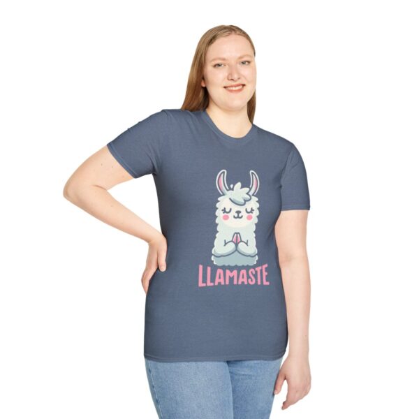 Llamaste Peaceful Yoga Llama Unisex Softstyle T-Shirt - Image 77