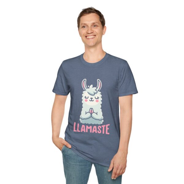 Llamaste Peaceful Yoga Llama Unisex Softstyle T-Shirt - Image 79