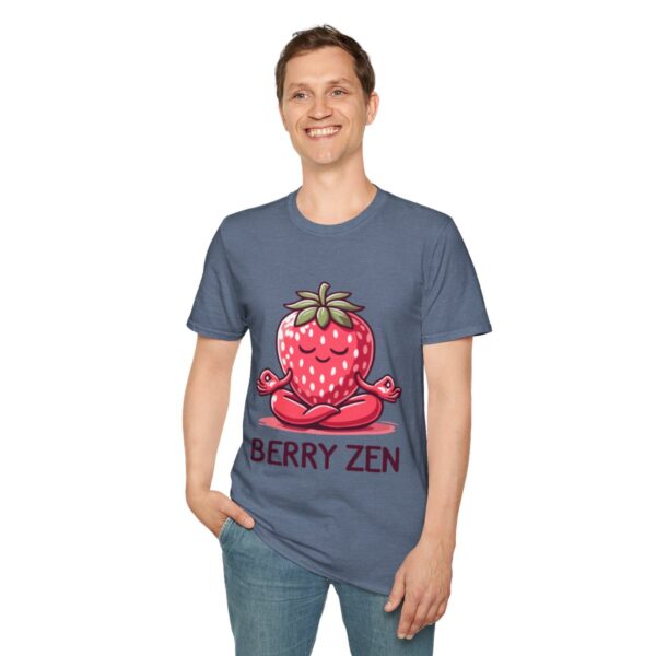 Berry Zen Meditative Strawberry Unisex Softstyle T-Shirt - Image 67