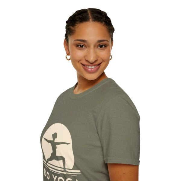 Do Yoga Warrior Pose Silhouette Unisex Softstyle T-Shirt - Image 45