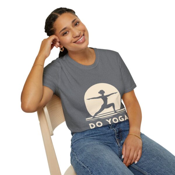 Do Yoga Warrior Pose Silhouette Unisex Softstyle T-Shirt - Image 70