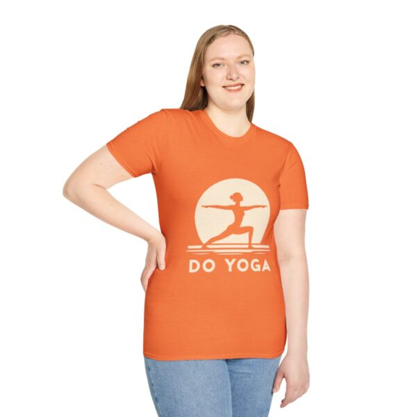 Do Yoga Warrior Pose Silhouette Unisex Softstyle T-Shirt - Image 17