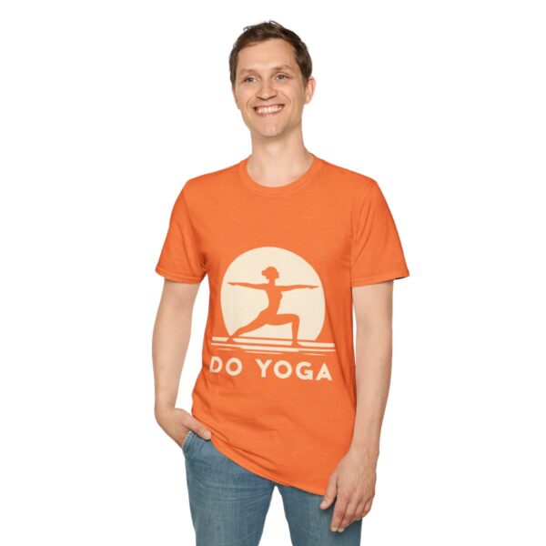 Do Yoga Warrior Pose Silhouette Unisex Softstyle T-Shirt - Image 19