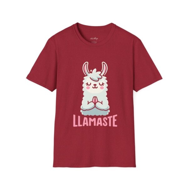 Llamaste Peaceful Yoga Llama Unisex Softstyle T-Shirt - Image 145