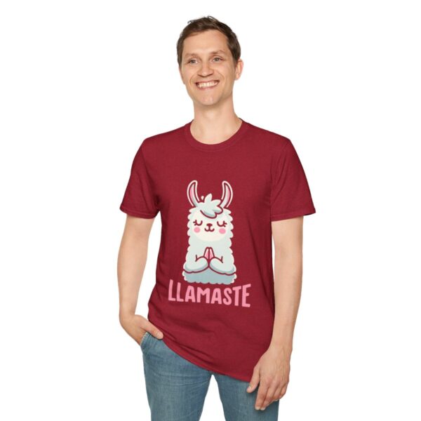 Llamaste Peaceful Yoga Llama Unisex Softstyle T-Shirt - Image 151