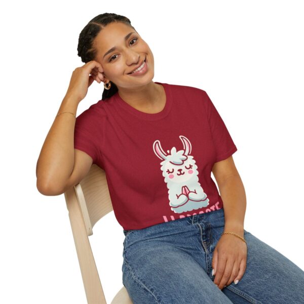 Llamaste Peaceful Yoga Llama Unisex Softstyle T-Shirt - Image 154