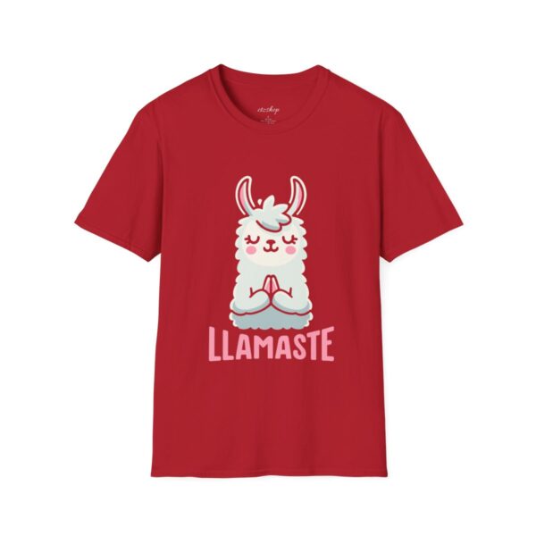 Llamaste Peaceful Yoga Llama Unisex Softstyle T-Shirt - Image 157