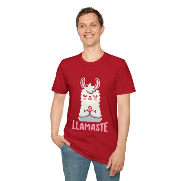 Llamaste Peaceful Yoga Llama Unisex Softstyle T-Shirt - Image 163