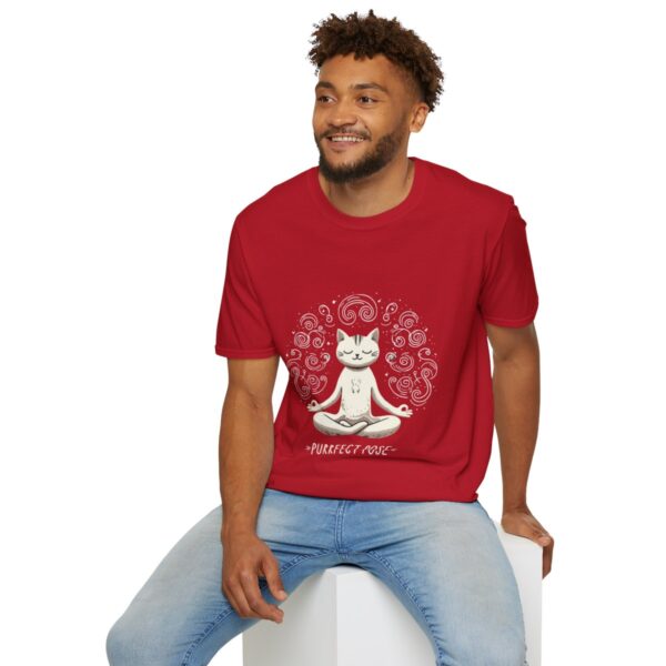 Purrfect Pose Meditative Cat Unisex Softstyle T-Shirt - Image 108